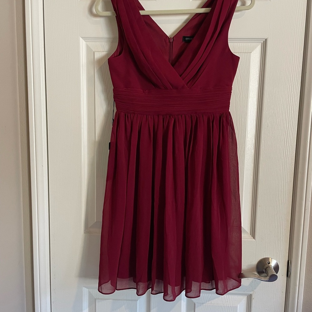 Ever Pretty Deep Red Sleeveless Mini Dress